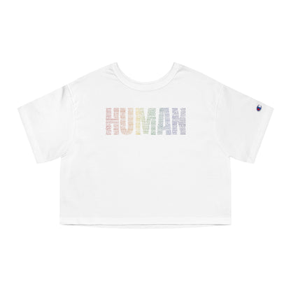 Human Calligram Cropped T-Shirt