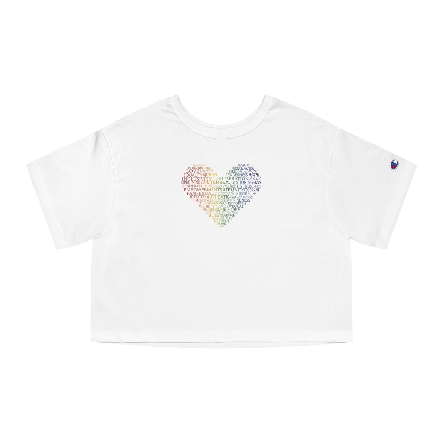 Heart Calligram Cropped T-Shirt