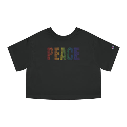 Peace Calligram Cropped T-Shirt