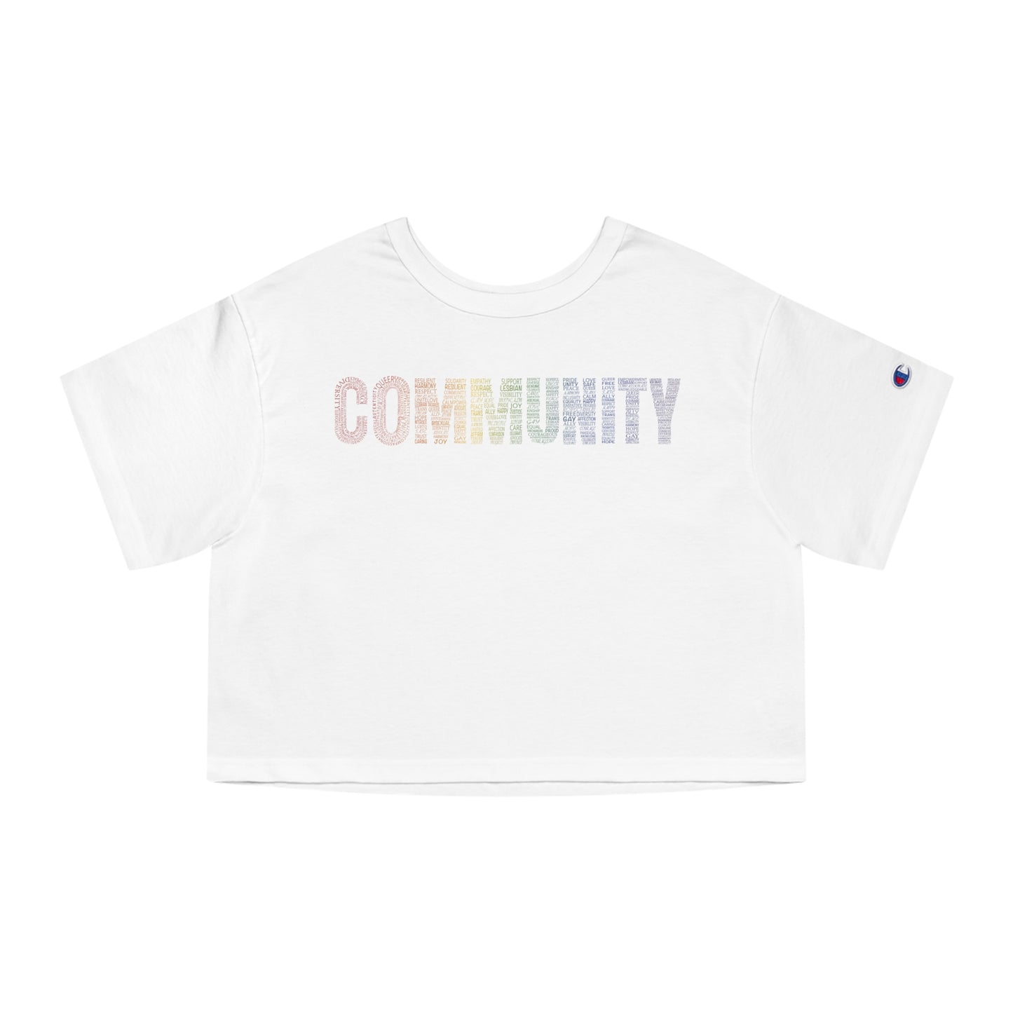 Community Calligram Cropped T-Shirt