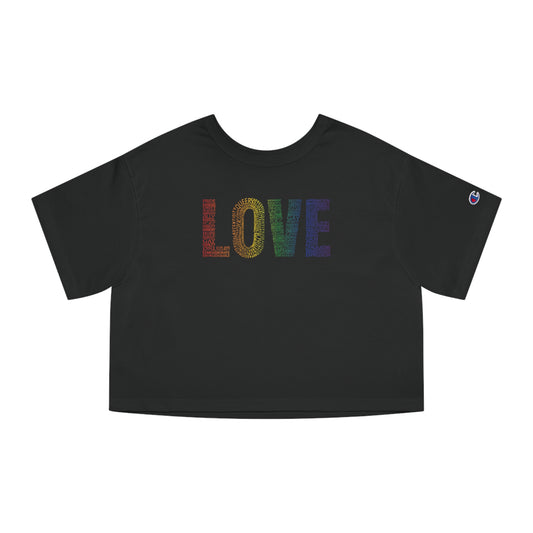 Love Calligram Cropped T-Shirt