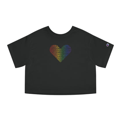 Heart Calligram Cropped T-Shirt