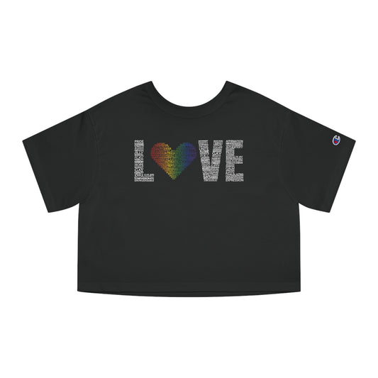 Love Heart Calligram Cropped T-Shirt